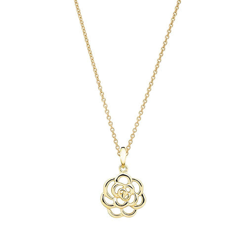 9ct Yellow Gold Flower Pendant