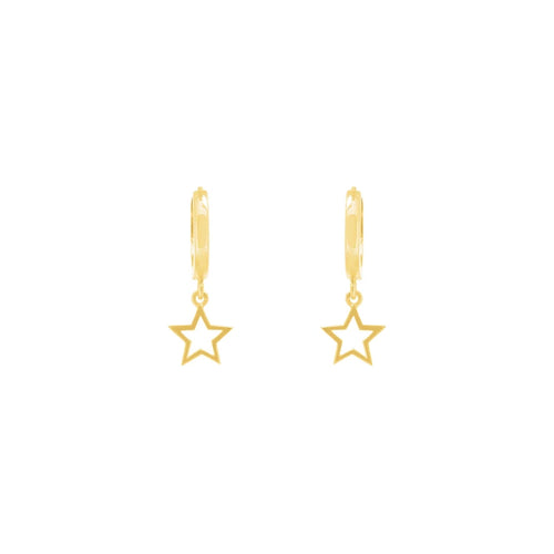 Gold Plated Star Bright Huggie Earrings