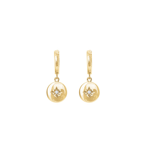 Gold Plated Guiding Star Huggie Earrings