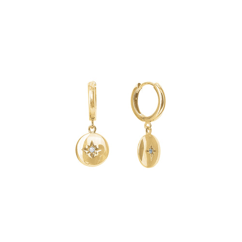 Gold Plated Guiding Star Huggie Earrings