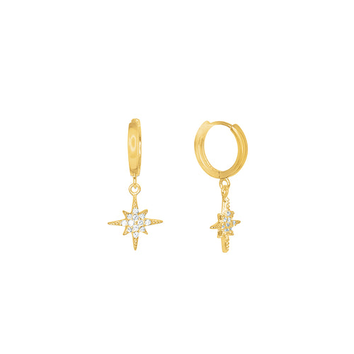 Gold Plated Nova CZ Huggie Earrings