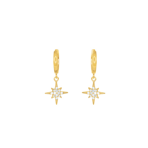 Gold Plated Nova CZ Huggie Earrings