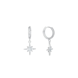 Silver Nova CZ Huggie Earrings