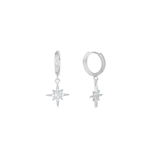 Silver Nova CZ Huggie Earrings