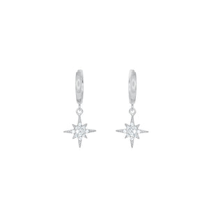 Silver Nova CZ Huggie Earrings