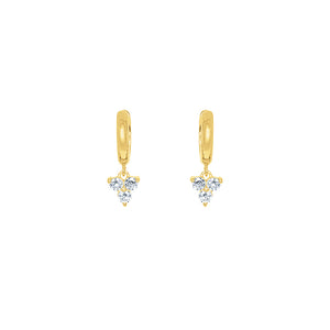 Gold Plated Portia CZ Huggie Earrings
