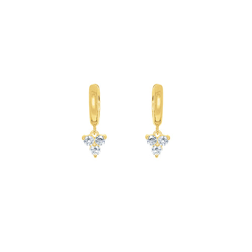 Gold Plated Portia CZ Huggie Earrings