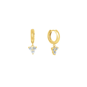 Gold Plated Portia CZ Huggie Earrings