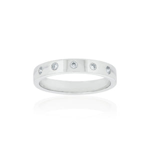 18ct White Gold Harlow Diamond Band 5D=.10ct