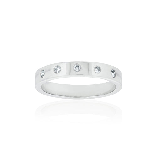 18ct White Gold Harlow Diamond Band 5D=.10ct