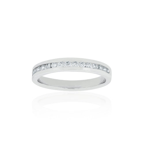 18ct White Gold Avon Diamond Band 16D=.32ct