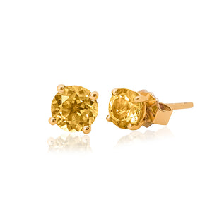 9ct Yellow Gold Citrine Stud Earrings