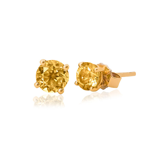 9ct Yellow Gold Citrine Stud Earrings