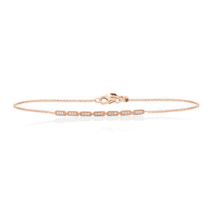 9ct Rose Gold Bea Diamond Bracelet