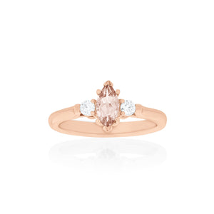 18ct Rose Gold Annecy Morganite Diamond Ring