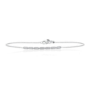 9ct White Gold Bea Diamond Bracelet