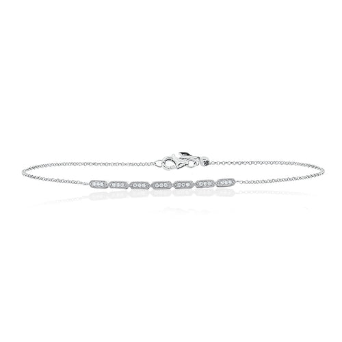 9ct White Gold Bea Diamond Bracelet