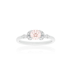 18ct White Gold Poppy Morganite Diamond Ring