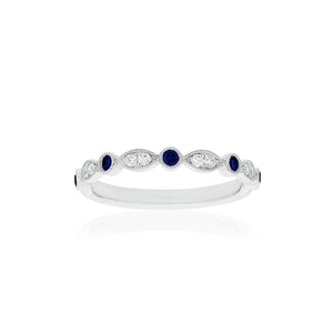 18ct White Gold Olivia Diamond Sapphire Band