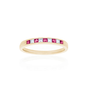 18ct Yellow Gold Grace Diamond Ring - Ruby