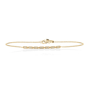 9ct Yellow Gold Bea Diamond Bracelet