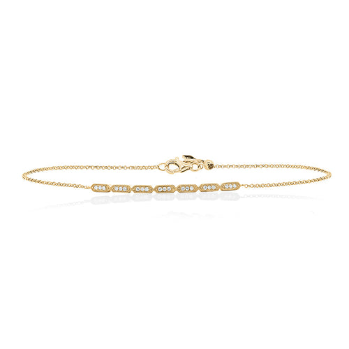 9ct Yellow Gold Bea Diamond Bracelet