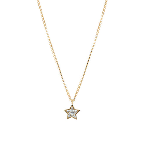 9ct Yellow Gold Star Diamond Pendant