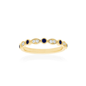 18ct Yellow Gold Olivia Diamond Sapphire Band