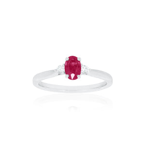 18ct White Gold Ella Ruby Diamond Ring