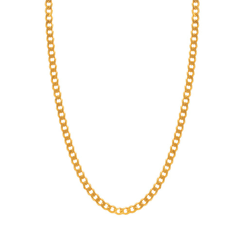 9ct Yellow Gold Dia Cut Long Curb Chain 90cm
