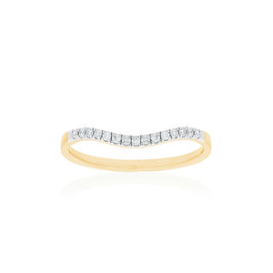 18ct Yellow Gold Kinsley Diamond Curve Band