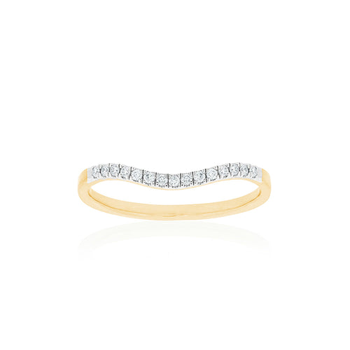 18ct Yellow Gold Kinsley Diamond Curve Band