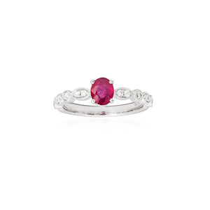 18ct White Gold Olivia Ruby Diamond Ring