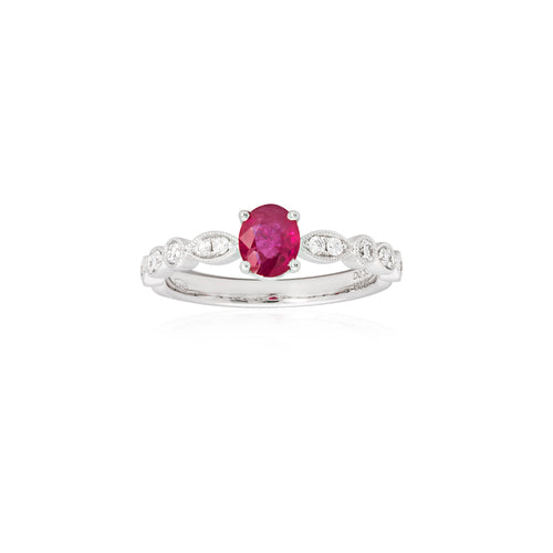 18ct White Gold Olivia Ruby Diamond Ring
