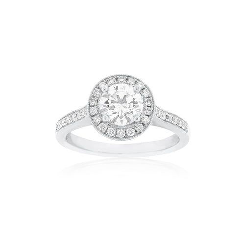 Platinum Layla Diamond Halo Ring