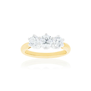 18ct Yellow Gold Adeline Diamond Trilogy Ring