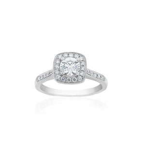 18ct White Gold Harper Diamond Halo Ring