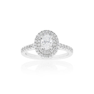 18ct White Gold Ovella Diamond Ring