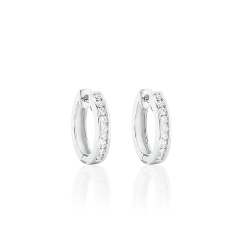 18ct White Gold Avon Hoop Earrings