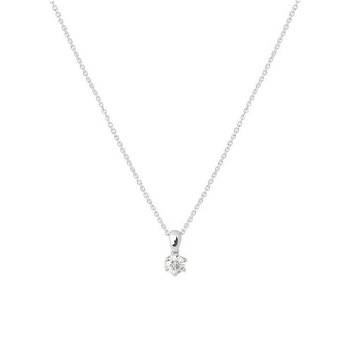 18ct White Gold Elene Diamond Solitaire Pendant