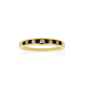 18ct Yellow Gold Ruby and Diamond Ring