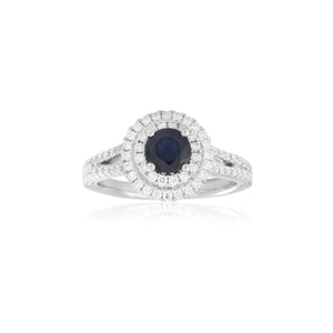 18ct White Gold Sapphire & Diamond Luella Ring