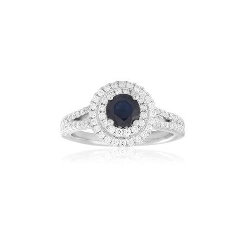 18ct White Gold Sapphire & Diamond Luella Ring