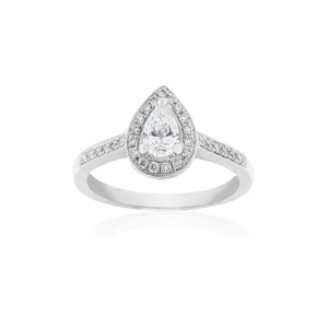 18ct White Gold Avery Diamond Halo Ring