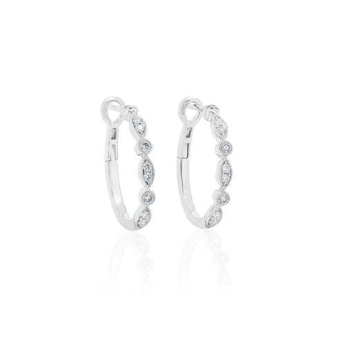 18ct White Gold Olivia Hoop Earrings