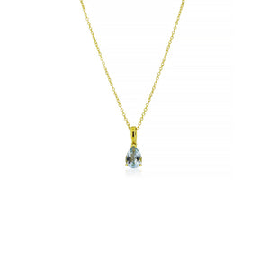 18ct Yellow Gold Corona Aquamarine Pendant