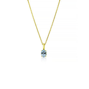 18ct Yellow Gold Corona Aquamarine Pendant