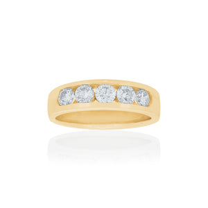 18ct Yellow Gold Rhine Diamond Ring