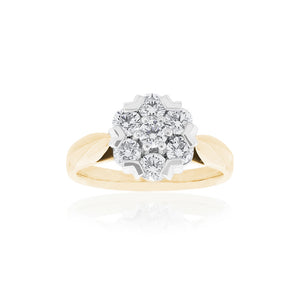18ct Yellow Gold Diamond Cluster Ring