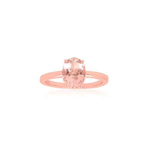 18ct Rose Gold Corona Morganite Ring (Oval)